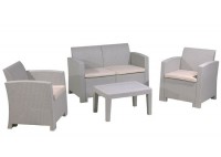 ΣΑΛΟΝΙ ΣΕΤ SAND GREY PP ΜΕ ΜΠΕΖ ΜΑΞΙΛΑΡΙΑ