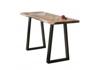 ΚΟΝΣΟΛΑ ΦΥΣΙΚΟ ΞΥΛΟ ΑΚΑΚΙΑ ΜΕ ΜΕΤΑΛΙΚΗ ΒΑΣΗ ΜΑΥΡΗ