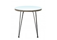 ΤΡΑΠΕΖΙ WICKER ΦΥΣΙΚΟΥ ΧΡΩΜΑΤΟΣ ΜΕ ΜΕΤΑΛΛΙΚΟ ΣΚΕΛΕΤΟ ΜΑΥΡΟ