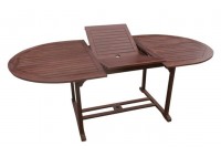 ΤΡΑΠΕΖΙ OVAL ΕΠΕΚΤΕΙΝΟΜΕΝΟ ΞΥΛΙΝΟ ACACIA ΑΠ. ΣΚΟΥΡΟ ΚΑΡΥΔΙ