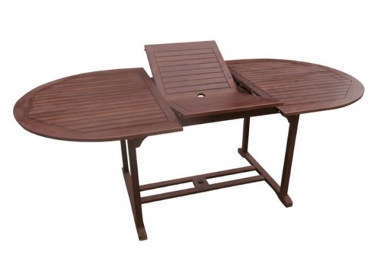 ΤΡΑΠΕΖΙ OVAL ΕΠΕΚΤΕΙΝΟΜΕΝΟ ΞΥΛΙΝΟ ACACIA ΑΠ. ΣΚΟΥΡΟ ΚΑΡΥΔΙ