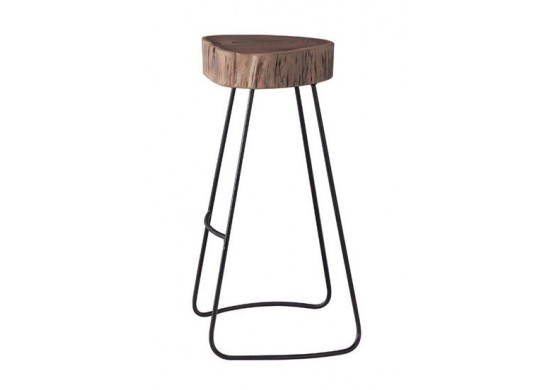 ΣΚΑΜΠΩ BAR ΜΕΤΑΛΛΙΚΟ ΜΑΥΡΟ - ΦΥΣΙΚΟ ΞΥΛΟ ΑΚΑΚΙΑ