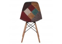 ΚΑΡΕΚΛΑ PP - ΥΦΑΣΜΑ PATCHWORK ΚΑΦΕ ΜΕ ΞΥΛΙΝΑ ΠΟΔΙΑ