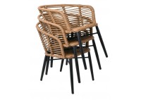 ΠΟΛΥΘΡΟΝΑ ALU ΜΑΥΡΗ - WICKER ΦΥΣΙΚΟ