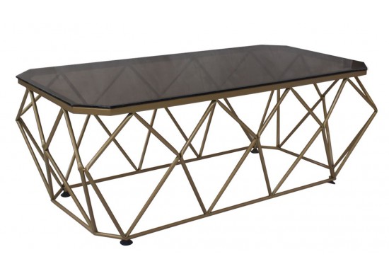 ΤΡΑΠΕΖΑΚΙ ΣΑΛΟΝΙΟΥ ΓΥΑΛΙΝΟ ΜΕ ΜΕΤΑΛΛΙΚΟ ΣΚΕΛΕΤΟ ΧΡΥΣΟ