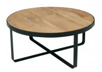 ΤΡΑΠΕΖΑΚΙ ΣΑΛΟΝΙΟΥ ΦΥΣΙΚΟ ΞΥΛΟ ΑΚΑΚΙΑ ΜΕ ΜΕΤΑΛΛΙΚΗ ΒΑΣΗ ΜΑΥΡΗ