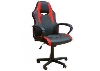 ΠΟΛΥΘΡΟΝΑ ΓΡΑΦΕΙΟΥ GAMING ΔΕΡΜΑΤΙΝΗ ΜΑΥΡH - ΚΟΚΚΙΝΗ PU