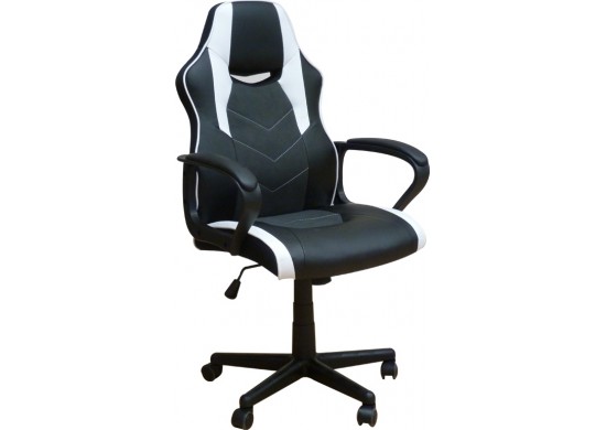 ΠΟΛΥΘΡΟΝΑ ΓΡΑΦΕΙΟΥ GAMING ΔΕΡΜΑΤΙΝΗ ΜΑΥΡH - ΛΕΥΚΗ PU