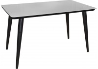 ΤΡΑΠΕΖΙ ΓΥΑΛΙΝΟ ΑΣΠΡΟ ΜΕ ΠΟΔΙΑ ΜΑΥΡΑ