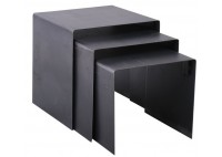 ΤΡΑΠΕΖΑΚΙ ΜΕΤΑΛΛΙΚΟ ΑΝΤΙQUΕ ΒLΑCΚ ΣΕΤ 3 ΤΕΜΑΧΙΑ