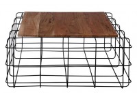 ΤΡΑΠΕΖΑΚΙ ΣΑΛΟΝΙΟΥ ΦΥΣΙΚΟ ΞΥΛΟ ΑΚΑΚΙΑ ΜΕ ΜΕΤΑΛΛΙΚΗ ΒΑΣΗ ΜΑΥΡΗ