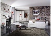 ΚΡΕΒΑΤΙ ΔΙΠΛΟ FRONT ALPINE WHITE - CARCASE STONE GREY ΓΙΑ ΣΤΡΩΜΑ 140Χ200
