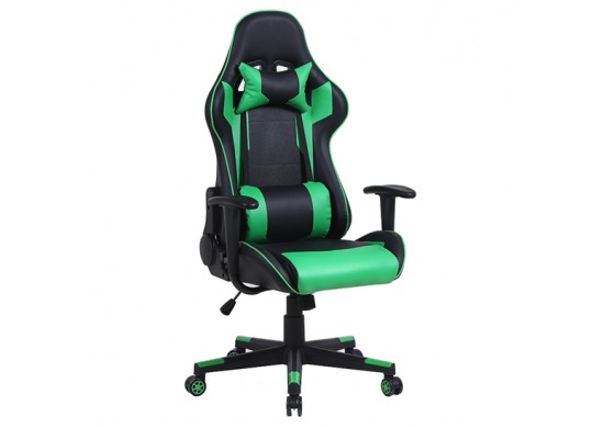 ΠΟΛΥΘΡΟΝΑ ΓΡΑΦΕΙΟΥ GAMING ΔΕΡΜΑΤΙΝΗ ΜΑΥΡΗ - ΠΡΑΣΙΝΗ PU