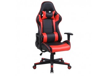 ΠΟΛΥΘΡΟΝΑ ΓΡΑΦΕΙΟΥ GAMING ΔΕΡΜΑΤΙΝΗ ΜΑΥΡΗ - ΚΟΚΚΙΝΟ PU