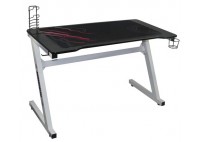 ΓΡΑΦΕΙΟ GAMING Τ.CARBON - ΜΕΤΑΛΛΟ ΑΣΠΡΟ