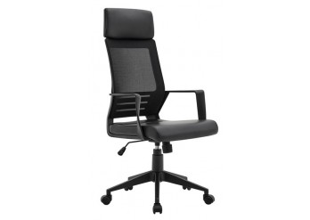 ΠΟΛΥΘΡΟΝΑ ΓΡΑΦΕΙΟΥ MESH ΜΑΥΡΟ - ΔΕΡΜΑΤΙΝΗ ΜΑΥΡΗ PU