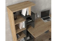 ΓΡΑΦΕΙΟ ΜΕ ΒΙΒΛΙΟΘΗΚΗ ΦΥΣΙΚΟΥ ΧΡΩΜΑΤΟΣ-ΑΝΘΡΑΚΙ