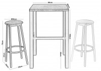 ΣΕΤ ΒΑR ΜΕ 2 ΣΚΑΜΠΩ ΚΑΙ 1 ΤΡΑΠΕΖΙ ΑΝΘΡΑΚΙ - ANTIQUE BROWN