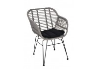 ΠΟΛΥΘΡΟΝΑ WICKER ΓΚΡΙ ΜΕ ΜΕΤΑΛΛΙΚΟ ΣΚΕΛΕΤΟ ΜΑΥΡΟ