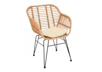 ΠΟΛΥΘΡΟΝΑ WICKER ΦΥΣΙΚΟ ΜΕ ΜΕΤΑΛΛΙΚΟ ΣΚΕΛΕΤΟ ΜΑΥΡΟ