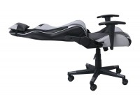 ΠΟΛΥΘΡΟΝΑ ΓΡΑΦΕΙΟΥ GAMING ΔΕΡΜΑΤΙΝΗ ΜΑΥΡΗ - ΓΚΡΙ PVC