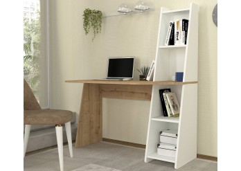 ΓΡΑΦΕΙΟ ΜΕ ΒΙΒΛΙΟΘΗΚΗ ΦΥΣΙΚΟΥ ΧΡΩΜΑΤΟΣ-ΛΕΥΚΟ