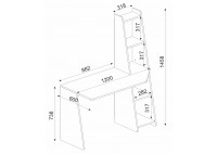 ΓΡΑΦΕΙΟ ΜΕ ΒΙΒΛΙΟΘΗΚΗ ΦΥΣΙΚΟΥ ΧΡΩΜΑΤΟΣ-ΛΕΥΚΟ