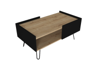 ΤΡΑΠΕΖΑΚΙ ΣΑΛΟΝΙΟΥ ΦΥΣΙΚΟΥ ΧΡΩΜΑΤΟΣ - ΜΑΥΡΟ