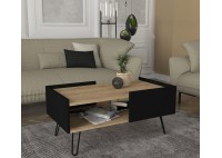 ΤΡΑΠΕΖΑΚΙ ΣΑΛΟΝΙΟΥ ΦΥΣΙΚΟΥ ΧΡΩΜΑΤΟΣ - ΜΑΥΡΟ