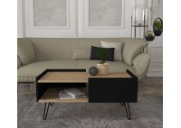 ΤΡΑΠΕΖΑΚΙ ΣΑΛΟΝΙΟΥ ΦΥΣΙΚΟΥ ΧΡΩΜΑΤΟΣ - ΜΑΥΡΟ