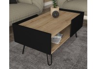 ΤΡΑΠΕΖΑΚΙ ΣΑΛΟΝΙΟΥ ΦΥΣΙΚΟΥ ΧΡΩΜΑΤΟΣ - ΜΑΥΡΟ