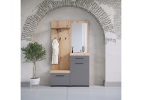 ΕΠΙΠΛΟ ΕΙΣΟΔΟΥ ΑΠΟΧΡΩΣΗ ARTISAN - ΓΚΡΙ ΜΕ ΚΑΘΡΕΠΤΗ ΚΑΙ ΚΡΕΜΑΣΤΡΑ