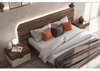 ΚΡΕΒΑΤΙ ΔΙΠΛΟ TOBACCO WALNUT ΓΙΑ ΣΤΡΩΜΑ 160Χ200