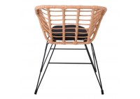 ΠΟΛΥΘΡΟΝΑ WICKER ΦΥΣΙΚΟ ΜΕ ΜΕΤΑΛΛΙΚΟ ΣΚΕΛΕΤΟ ΜΑΥΡΟ