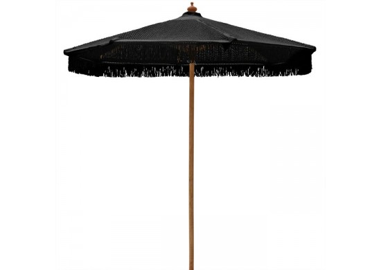 ΟΜΠΡΕΛΑ ΞΥΛΙΝΗ ΠΛΕΚΤΟ ΜΑΚΡΑΜΕ ΜΑΥΡΟ