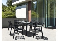 ΤΡΑΠΕΖΙ ΣΕΤ ΜΑΥΡΟ PP ΜΕ 6 ΠΟΛΥΘΡΟΝΕΣ