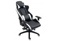 ΠΟΛΥΘΡΟΝΑ ΓΡΑΦΕΙΟΥ GAMING ΔΕΡΜΑΤΙΝΗ ΜΑΥΡΗ - ΑΣΠΡΗ PU