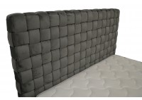 ΚΡΕΒΑΤΙ ΔΙΠΛΟ ΜΕ ΑΠΟΘΗΚΕΥΤΙΚΟ ΧΩΡΟ ΥΦΑΣΜΑ ΓΚΡΙ ΣΚΟΥΡΟ ΓΙΑ ΣΤΡΩΜΑ 160Χ200