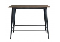 ΤΡΑΠΕΖΙ BAR ΜΕΤΑΛΛΙΚΟ ΜΑΥΡΟ ΜΕ ΞΥΛΙΝΗ ΕΠΙΦΑΝΕΙΑ