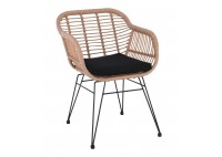 ΠΟΛΥΘΡΟΝΑ WICKER ΦΥΣΙΚΟΥ ΧΡΩΜΑΤΟΣ ΜΕ ΜΕΤΑΛΛΙΚΟ ΣΚΕΛΕΤΟ ΜΑΥΡΟ