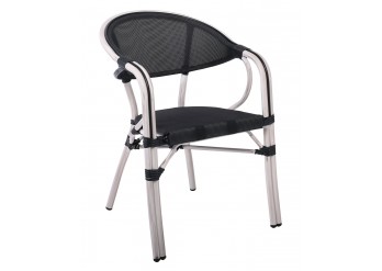 ΠΟΛΥΘΡΟΝΑ ΑΛΟΥΜΙΝΙΟΥ ANTIQUE WHITE - TEXTILENE ΜΑΥΡΟ