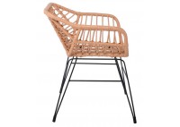 ΠΟΛΥΘΡΟΝΑ WICKER ΦΥΣΙΚΟ ΜΕ ΜΕΤΑΛΛΙΚΟ ΣΚΕΛΕΤΟ ΜΑΥΡΟ