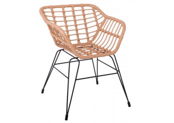 ΠΟΛΥΘΡΟΝΑ WICKER ΦΥΣΙΚΟ ΜΕ ΜΕΤΑΛΛΙΚΟ ΣΚΕΛΕΤΟ ΜΑΥΡΟ