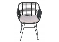 ΠΟΛΥΘΡΟΝΑ WICKER ΓΚΡΙ ΜΕ ΜΕΤΑΛΛΙΚΟ ΣΚΕΛΕΤΟ ΜΑΥΡΟ