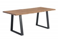 ΤΡΑΠΕΖΙ ΦΥΣΙΚΟ ΞΥΛΟ ΑΚΑΚΙΑ ΜΕ ΜΕΤΑΛΛΙΚΗ ΒΑΣΗ ΜΑΥΡΗ