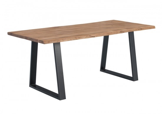 ΤΡΑΠΕΖΙ ΦΥΣΙΚΟ ΞΥΛΟ ΑΚΑΚΙΑ ΜΕ ΜΕΤΑΛΛΙΚΗ ΒΑΣΗ ΜΑΥΡΗ