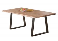 ΤΡΑΠΕΖΙ ΦΥΣΙΚΟ ΞΥΛΟ ΑΚΑΚΙΑ ΜΕ ΜΕΤΑΛΛΙΚΗ ΒΑΣΗ ΜΑΥΡΗ