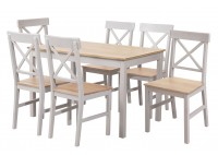 ΤΡΑΠΕΖΑΡΙΑ ΣΕΤ ΜΕ 6 ΚΑΡΕΚΛΕΣ ΑΣΠΡΗ - ΦΥΣΙΚΟ