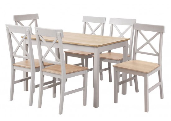 ΤΡΑΠΕΖΑΡΙΑ ΣΕΤ ΜΕ 6 ΚΑΡΕΚΛΕΣ ΑΣΠΡΗ - ΦΥΣΙΚΟ