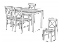 ΤΡΑΠΕΖΑΡΙΑ ΣΕΤ ΜΕ 4 ΚΑΡΕΚΛΕΣ ΑΣΠΡΗ - DARK OAK